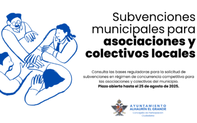 El Ayuntamiento publica las bases para la convocatoria de subvenciones para asociaciones y colectivos