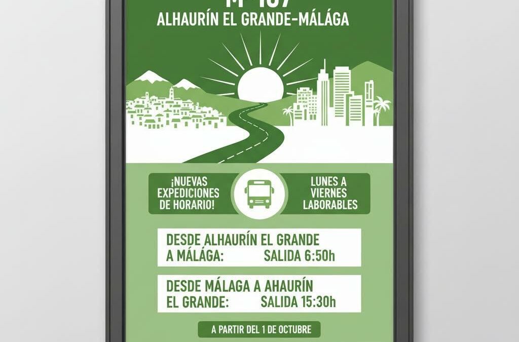 Nueva expedición en la línea de autobuses M-167 entre Alhaurín el Grande y Málaga